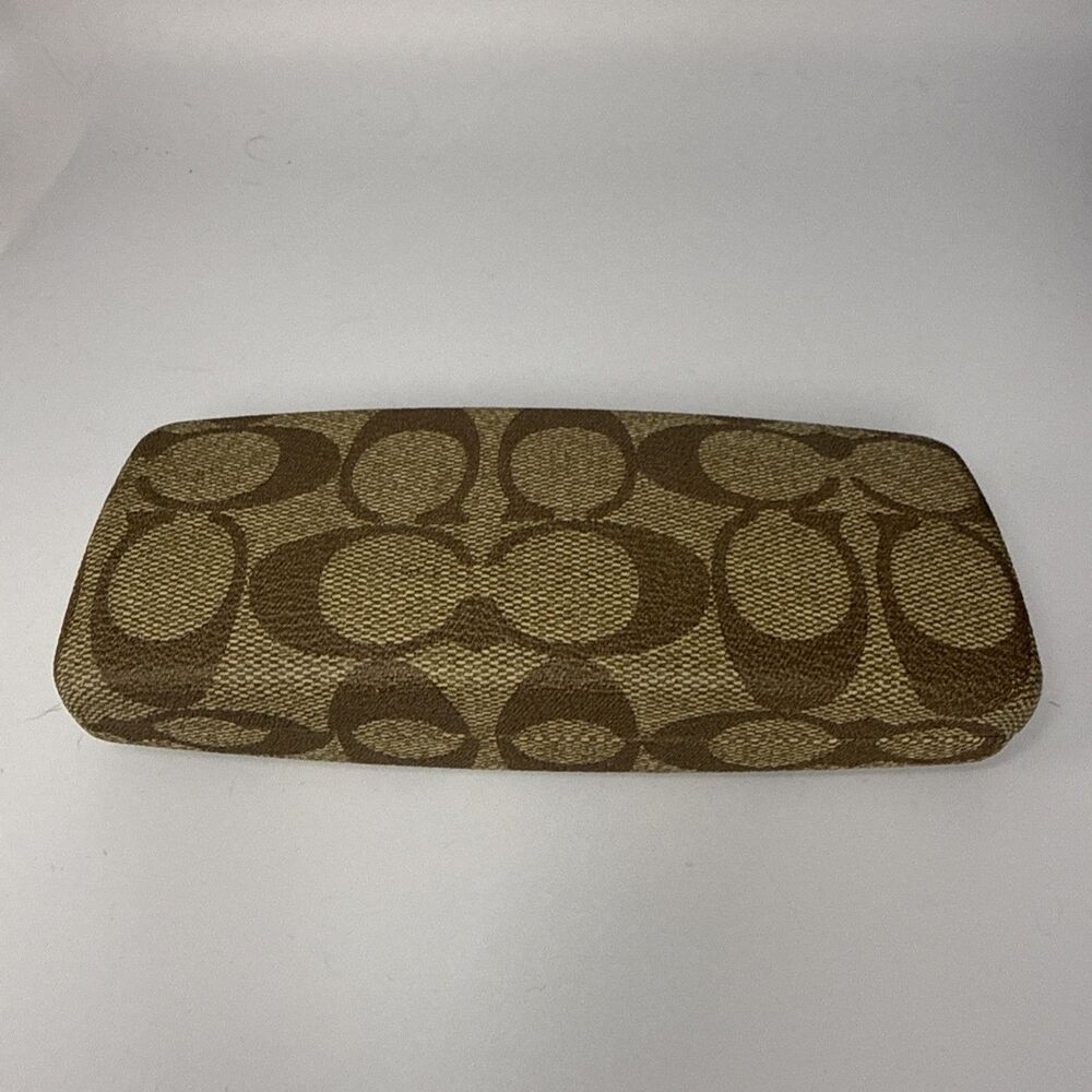 COACH Signature Hard Case Clamshell Closure Brown Eyeglass Eyeglasses